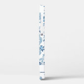 Personalisierter französischer Rokoko Blau und Wei Case-Mate iPhone Hülle (Rückseite / Links)