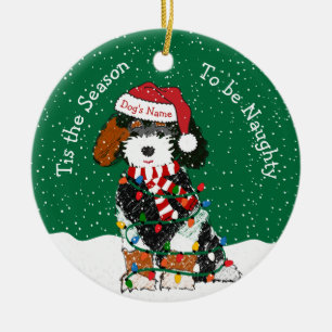 Personalisierter frecher Bernedoodle Keramik Ornament