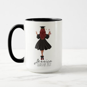 Personalisierter frecher roter Abschlusskaffeebech Tasse