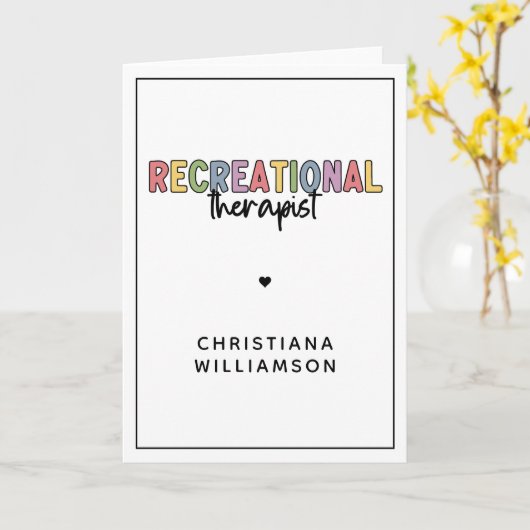 Personalisierter Freizeittherapeut Karte (Gelbe Blume)