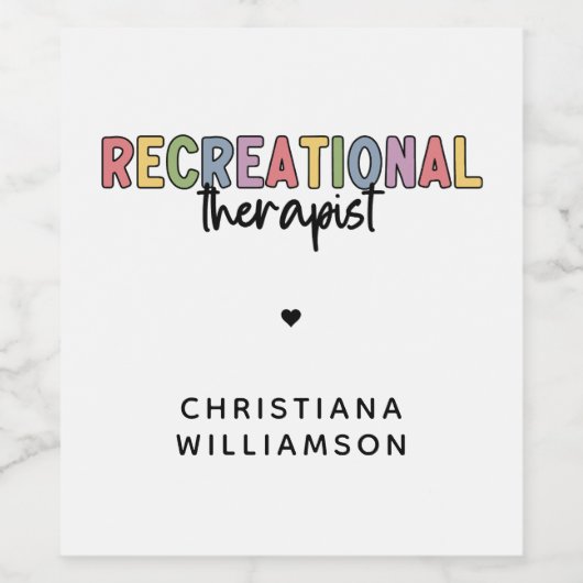 Personalisierter Freizeittherapeut Weinetikett (Einzelnes Label)