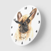 Personalisierter French Bulldog Square oder Runde Wanduhr (Winkel)
