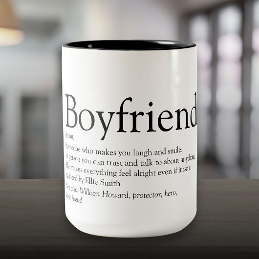 Personalisierter Freund Definition Cooler Spaß Zweifarbige Tasse
