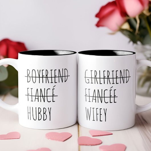 Personalisierter Freund Fiancé Hubby Funny Gift Zweifarbige Tasse