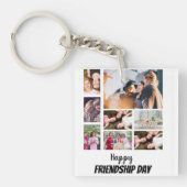 Personalisierter Freundschaftstag 8 FotoCollage Schlüsselanhänger (Vorderseite)
