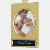 Personalisierter Freundschaftstag Banner-Ornament Gold (Links)