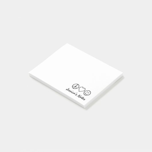 Personalisierter Frieden Liebe Glück Post-it®-Note Post-it Klebezettel (angewinkelt)