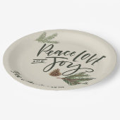 Personalisierter Frieden, Liebe und Urlaub der Fre Pappteller (Schrägansicht)