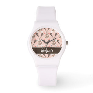 Personalisierter FriedensLacrosse Armbanduhr
