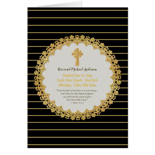 Personalisierter frisch ORDAINIERTER Priesterpasto (Vorne)