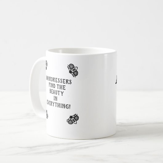 Personalisierter Friseur Kaffeetasse (Vorderseite Links)