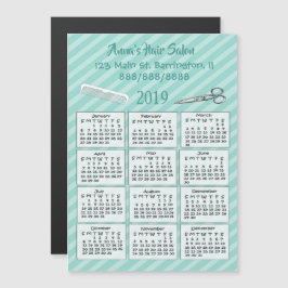 Personalisierter Friseur Mini-Kalender Magnet 2019