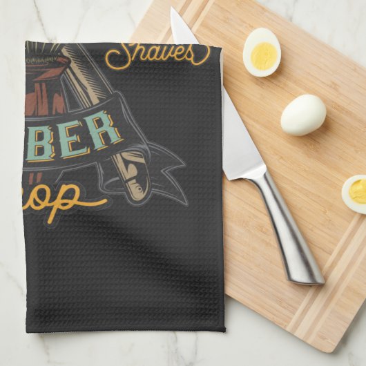 Personalisierter Friseurladen Retro-Haarschnitt-Sh Geschirrtuch (Viertel Falte)