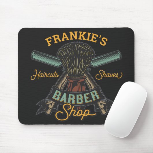 Personalisierter Friseurladen Retro-Haarschnitt-Sh Mousepad (Mit Mouse)