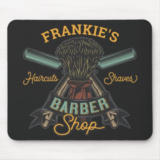 Personalisierter Friseurladen Retro-Haarschnitt-Sh Mousepad (Vorne)