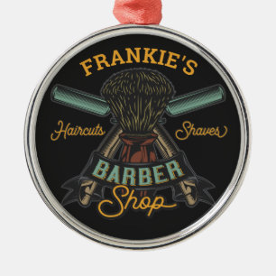 Personalisierter Friseurladen Retro-Haarschnitt-Sh Ornament Aus Metall