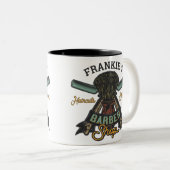 Personalisierter Friseurladen Retro-Haarschnitt-Sh Zweifarbige Tasse (VorderseiteRechts)