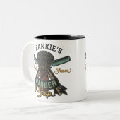 Personalisierter Friseurladen Retro-Haarschnitt-Sh Zweifarbige Tasse (Vorderseite Links)