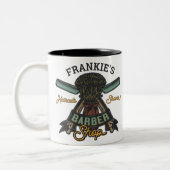 Personalisierter Friseurladen Retro-Haarschnitt-Sh Zweifarbige Tasse (Links)