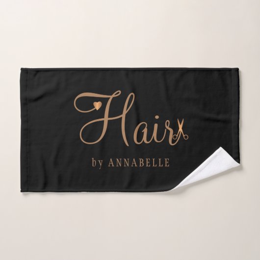 Personalisierter Friseursalon mit elegantem Gold Handtuch (Handtuch)