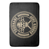 Personalisierter Friseursalon Skull Rockabilon   Badematte (Vorderseite Vertikal)