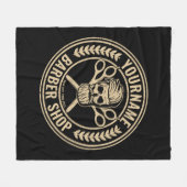 Personalisierter Friseursalon Skull Rockabilon Fleecedecke (Vorderseite (Horizontal))