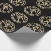 Personalisierter Friseursalon Skull Rockabilon Geschenkpapier (Ecke)