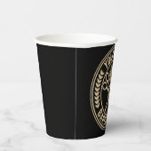 Personalisierter Friseursalon Skull Rockabilon Pappbecher (Rechts)