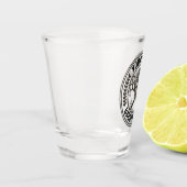 Personalisierter Friseursalon Skull Rockabilon Schnapsglas (Links)