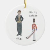 Personalisierter Fritz/Solid/Blume-Nutcracker Keramik Ornament (Vorne)