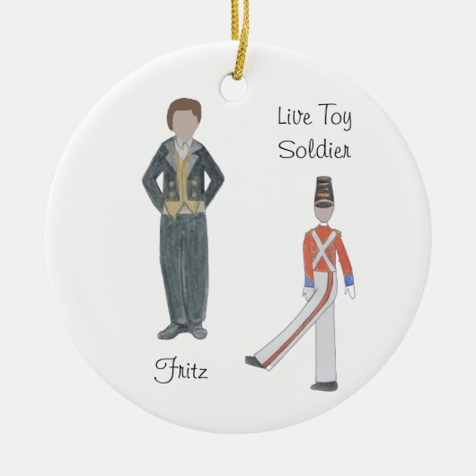 Personalisierter Fritz/Solid/Blume-Nutcracker Keramik Ornament (Vorne)