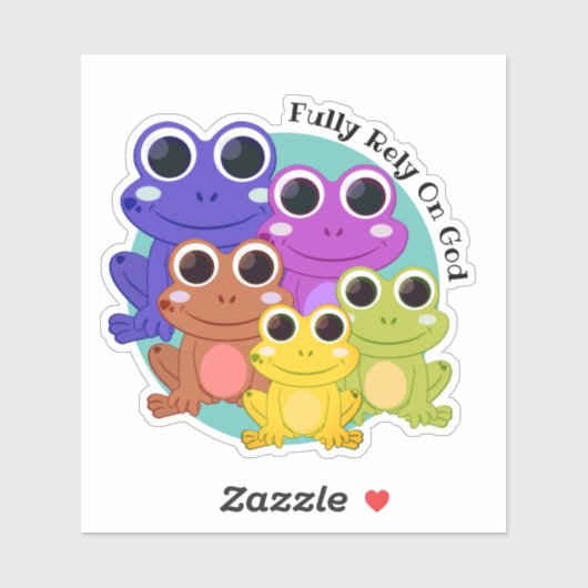 Personalisierter FROG setzt auf Christlichen Gott Aufkleber (Blatt)