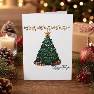 Personalisierter Frohe Feiertage Weihnachtsbaum Karte