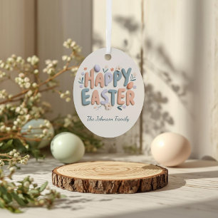 Personalisierter Frohe Ostern Familien Weihnachtss Ornament Aus Metall