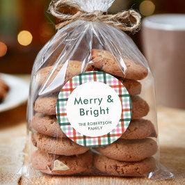 Personalisierter Frohe und helle Weihnachtsaufkleb Runder Aufkleber