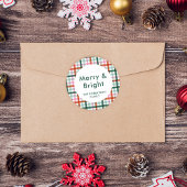 Personalisierter Frohe und helle Weihnachtsaufkleb Runder Aufkleber