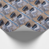 Personalisierter frohe Weihnacht-Strand drehen Geschenkpapier (Ecke)