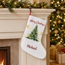 Personalisierter Frohe Weihnachten Baum Name Socke
