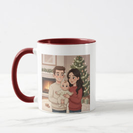 Personalisierter Frohe Weihnachten Familienbecher Tasse