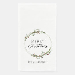 Personalisierter Frohe Weihnachten Minimalistische Serviette