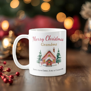 Personalisierter Frohe Weihnachten Oma Becher Kaffeetasse