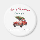 Personalisierter Frohe Weihnachten Opa Magnet (Vorne)