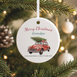 Personalisierter Frohe Weihnachten Opa-Ornament Ornament Aus Glas