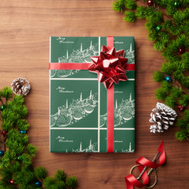 Personalisierter Frohe Weihnachten Tisch Minimal D Geschenkpapier