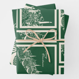 Personalisierter Frohe Weihnachten Tisch Minimal D Geschenkpapier Set