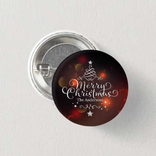 Personalisierter Frohe Weihnachtsbaum Button Butto (Vorne & Hinten)