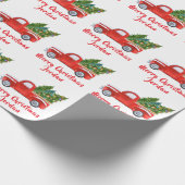 Personalisierter Frohe Weihnachtsbaumfarm Truck Geschenkpapier (Ecke)