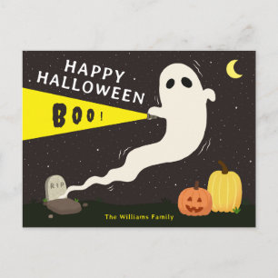 Personalisierter Froher Halloween-Geist Feiertagspostkarte