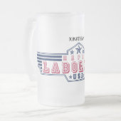 Personalisierter Froher Tag der Arbeit Mattglas Bierglas (Vorderseite Links)