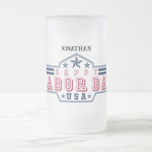 Personalisierter Froher Tag der Arbeit Mattglas Bierglas